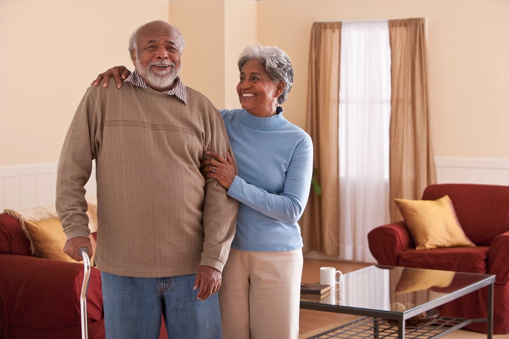 older couple in living room